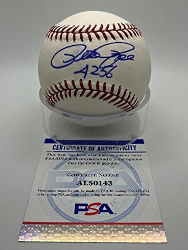 פיט רוז 4256 אדומים חתומים על חתימה רשמית MLB בייסבול PSA DNA *43 - כדורי חתימה עם חתימה