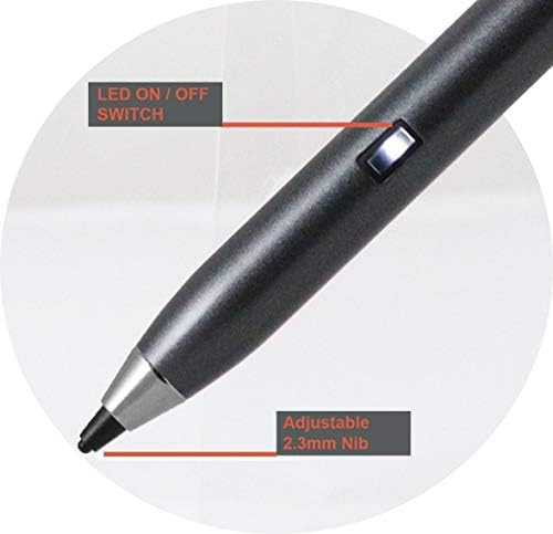 Broonel אפור נקודה עדינה דיגיטלית Active Stylus Pen תואם למחשב הנייד Lenovo Quad Turbo 3.0GHz