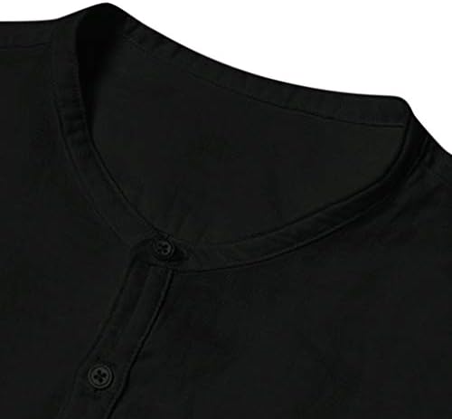 חולצות פשתן כותנה מזדמנת של ykohkofe כפתור כותנה בצבע אחיד על חולצות טי חוף קיץ