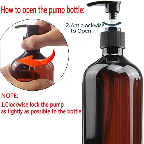 בקבוקי פלסטיק ריקים עם מתקן משאבות ותוויות 6 יחידות כלולות, מכולות נסיעה הניתנות למילוי מחדש עבור קרם שמפו לחיטוי ידיים