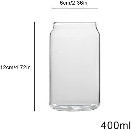 Yalych 2 PCs יכולים כוס בירה בצורת כוס, 13.7 גרם כוסות שתייה צלולות, סט משקפי כדור דק, ספל קרמיקה של כוס 13x8 סמ