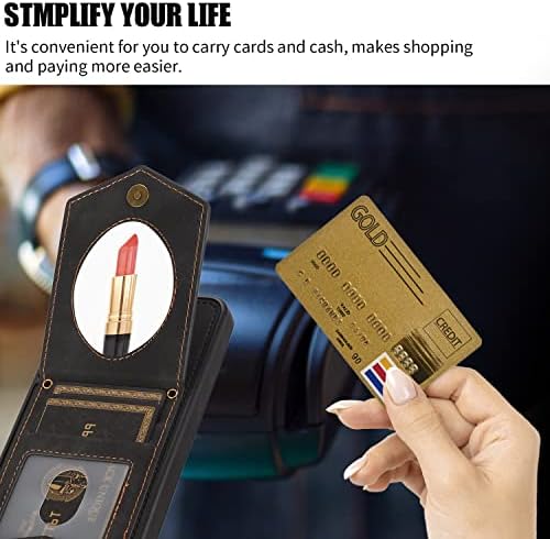קסיקס ארנק מקרה עבור סמסונג 53 5 גרם, רצועת עור מפוצל חסימת אשראי כרטיס בעל כרטיס מקרה מראה נסתרת עם שרוך מתכוונן עבור
