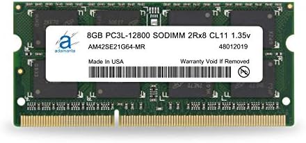 Adamanta 8GB תואם ל- Dell Alienware, Inspiron, Latitude, Optiplex, Precision, VoStro DDR3L 1600MHz PC3L-12800 SODIMM 2RX8