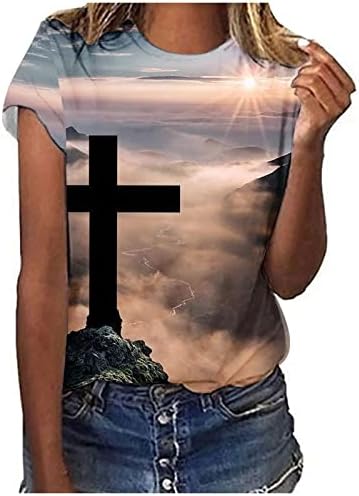 נערות נוער קיץ סתיו כותנה עליון שרוול קצר 2023 בגדים צוואר צווארון גרפי חולצת טשטורה ויקטוריאנית לנשים Zn Zn