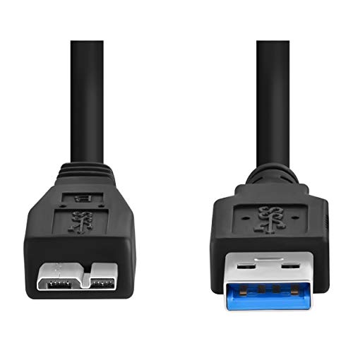 Vebner 20ft USB סוג A 3.0 ל- Superspeed Micro-B תואם לגלקסי סמסונג, טושיבה קניו, סיגייט פרייגנט ו WD כוננים קשיחים חיצוניים