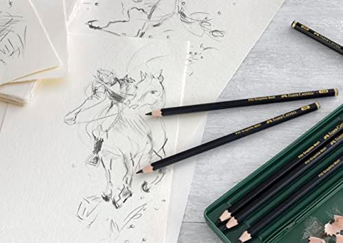 פבר-קסטל פיט גרפיט מט עיפרון סט, מתכת פח של 6 גרפיט עפרונות, שרטוט וציור עיפרון סט