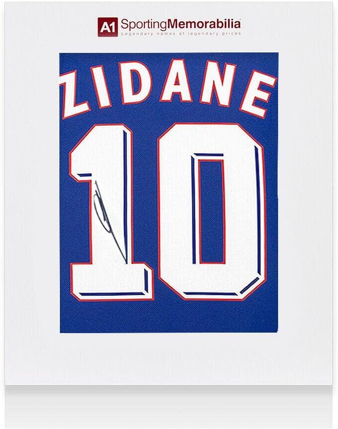 זינדין זידאן חתמה על חולצה צרפתית - 1998, מספר 10 - חתימה על קופסאות מתנה - גופיות כדורגל עם חתימה