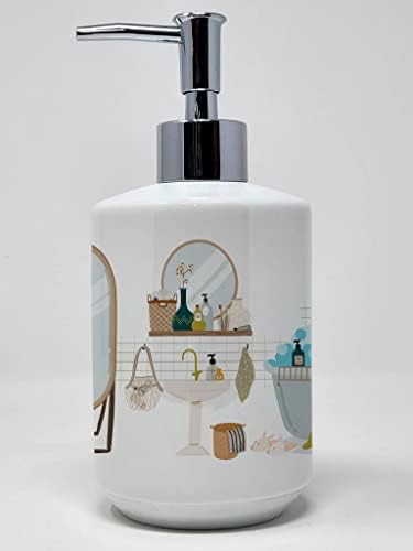 אוצרות קרוליין WDK5796SOAP WHIPPET במתקן סבון קרמיקה אמבטיה, בקבוקי משאבה של מתקן סבון יד למטבח אמבטיה, מיכל סבון נוזלי